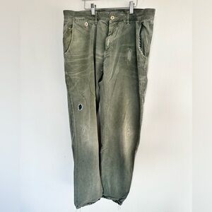 PRPS Green Pants with Striped Pocket